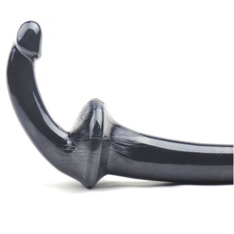 Double Fun Black Strapless Strap On Dildo Double Fun Black Strapless Strap On Dildo
