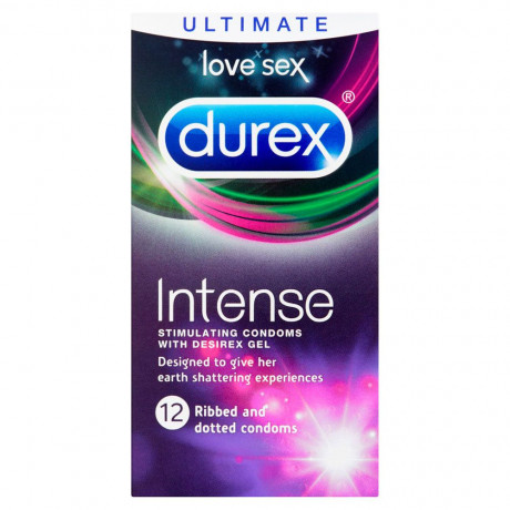 Durex Intense Ribbed And Dotted Condoms 12 Pack