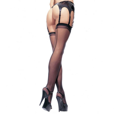 Leg Avenue Sheer Stockings Black UK 8 to 14