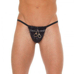 Mens Black GString With Handcuff Pouch Mens Black GString With Handcuff Pouch