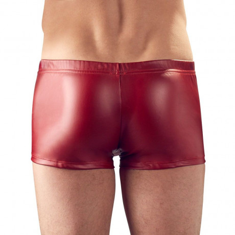 Svenjoyment Red Matt Look Pants With Rhinestones