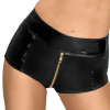 Noir Black Zip Up Hot Pants