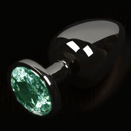 Dolce Piccante Graphite Style Small Anal Plug With Green Gem Dolce Piccante Graphite Style Small Anal Plug With Green Gem