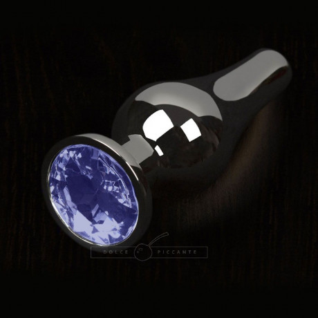 Dolce Piccante Graphite Style Anal Plug Small With Blue Gem Dolce Piccante Graphite Style Anal Plug Small With Blue Gem