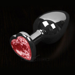 Dolce Piccante Silver Style Small Anal Plug Red Heart Gem Dolce Piccante Silver Style Small Anal Plug Red Heart Gem
