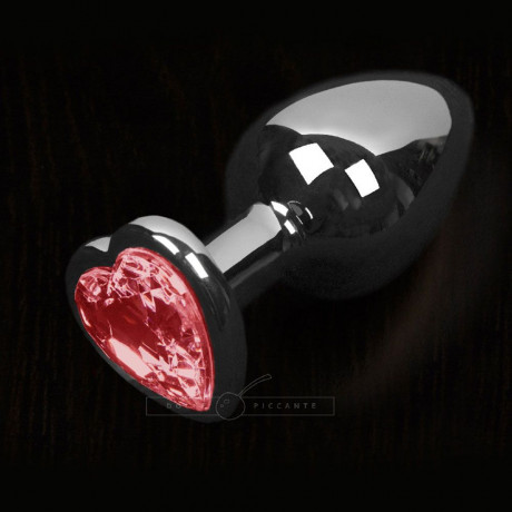 Dolce Piccante Silver Style Small Anal Plug Red Heart Gem Dolce Piccante Silver Style Small Anal Plug Red Heart Gem