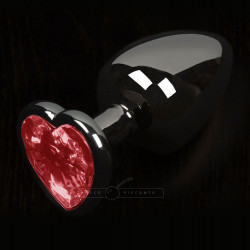 Dolce Piccante Graphite Style Small Anal Plug Red Heart Gem Dolce Piccante Graphite Style Small Anal Plug Red Heart Gem