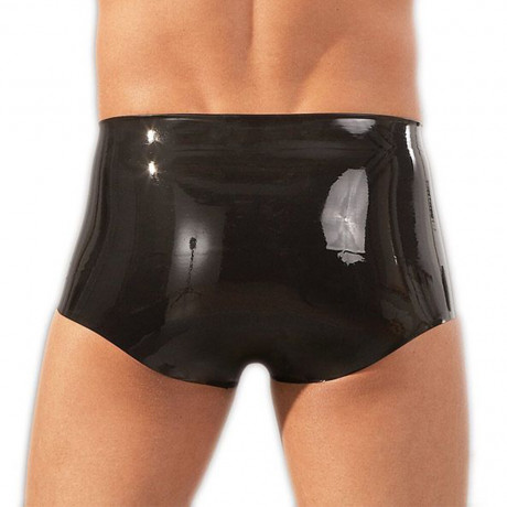 Latex Boxers With Penis Sleeve Black Latex Boxers With Penis Sleeve Black