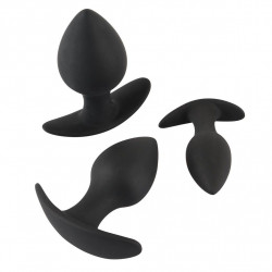 Black Velvet Silicone Three Piece Anal Training Set Black Velvet Silicone Three Piece Anal Training Set