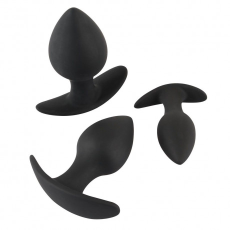 Black Velvet Silicone Three Piece Anal Training Set Black Velvet Silicone Three Piece Anal Training Set