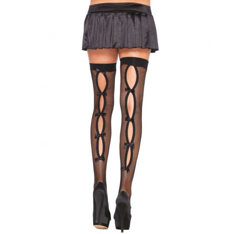 Leg Avenue Keyhole Backseam Thigh Highs UK 8 to 14
