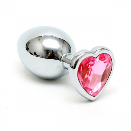 Small Butt Plug With Heart Shaped Crystal Small Butt Plug With Heart Shaped Crystal