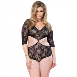 Leg Avenue Cut Out Floral Lace Teddy UK 18 to 22