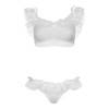 Leg Avenue Lace Ruffle Crop Top and Panty UK 8 to 14