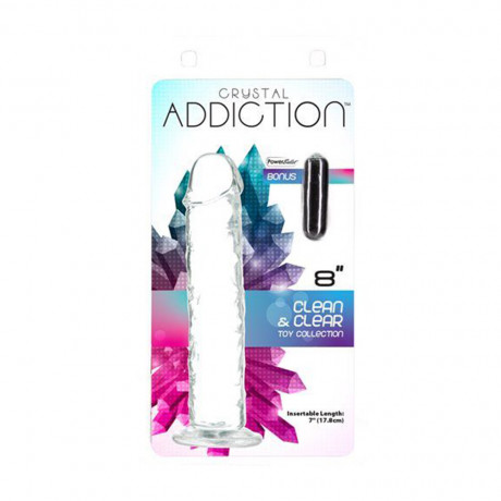 Crystal Addiction 8 Inch Clear Dildo