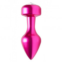 Solitaire Gem Accented Aluminum Anal Plug
