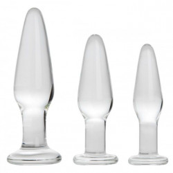 Dosha 3 Piece Glass Anal Plug Kit Dosha 3 Piece Glass Anal Plug Kit