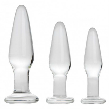Dosha 3 Piece Glass Anal Plug Kit Dosha 3 Piece Glass Anal Plug Kit