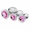 Pink Gem Glass Anal Plug Set Pink Gem Glass Anal Plug Set