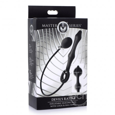 Master Series Devils Rattle Inflatable Anal Plug With Cock Ring Master Series Devils Rattle Inflatable Anal Plug With Cock Ring