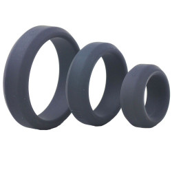 Triple Black Silicone Cock Rings Triple Black Silicone Cock Rings