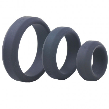 Triple Black Silicone Cock Rings Triple Black Silicone Cock Rings