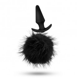 Pom Plugs Black Fur Pom Pom Butt Plug Pom Plugs Black Fur Pom Pom Butt Plug