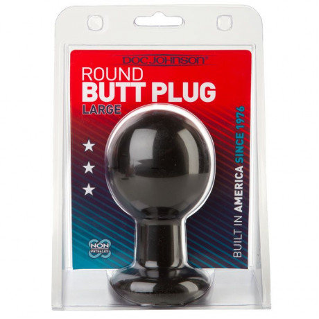 Round Large Black Butt Plug
