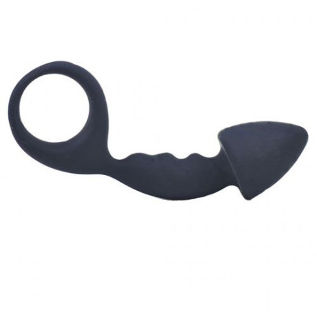 Black Silicone Curved Comfort Butt Plug Black Silicone Curved Comfort Butt Plug