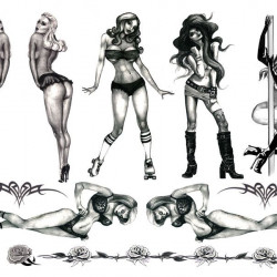 Tattoo Set Naughty Pin Up Tattoo Set Naughty Pin Up