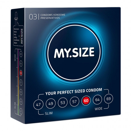 My.Size Natural Latex Condom 60 Width 3 PCS