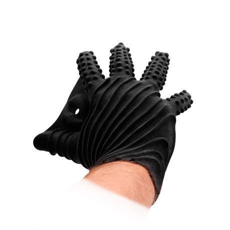 Fist It Black Textured Masturbation Glove Fist It Black Textured Masturbation Glove