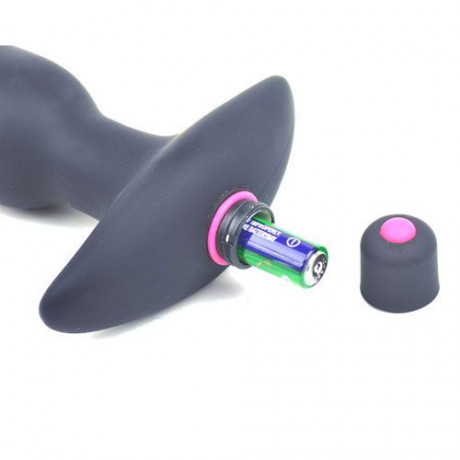 Silicone Butt Plug With Vibrating Bullet Silicone Butt Plug With Vibrating Bullet