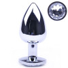 Large Metal Anal Plug With Clear Crystal Large Metal Anal Plug With Clear Crystal