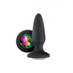 Glams Silicone Rainbow Gem Butt Plug Black Glams Silicone Rainbow Gem Butt Plug Black