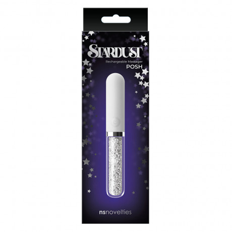 Stardust Charm 6 Inch Rechargeable Massager White Stardust Charm 6 Inch Rechargeable Massager White