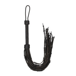 Saddle Leather With Barbed Wire Flogger 30 Inches Black