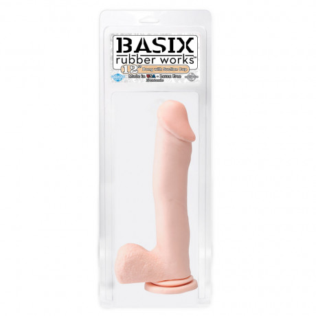 Basix 12 Inch Dong with Suction Cup Flesh