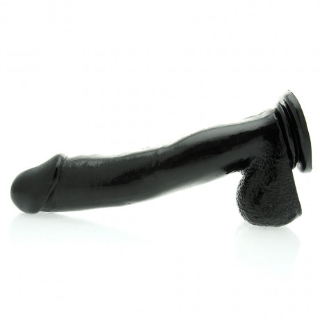 Basix 12 Inch Dong With Suction Cup Black Basix 12 Inch Dong With Suction Cup Black
