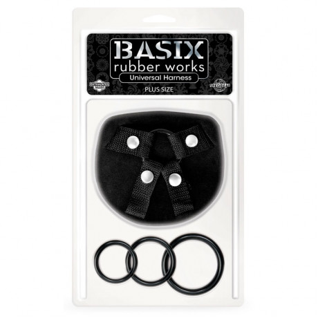 Basix Rubber Works Universal Harness Plus Size Black
