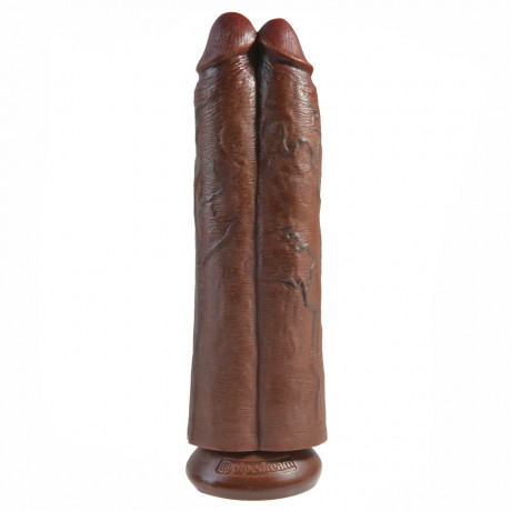 King Cock Two Cocks One Hole 11 Inch Brown Dildo King Cock Two Cocks One Hole 11 Inch Brown Dildo