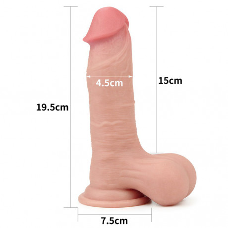 Sliding Skin Dual Layer Dildo 7.8 Inches Sliding Skin Dual Layer Dildo 7.8 Inches