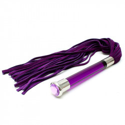 Purple Suede Flogger With Glass Handle And Crystal Purple Suede Flogger With Glass Handle And Crystal