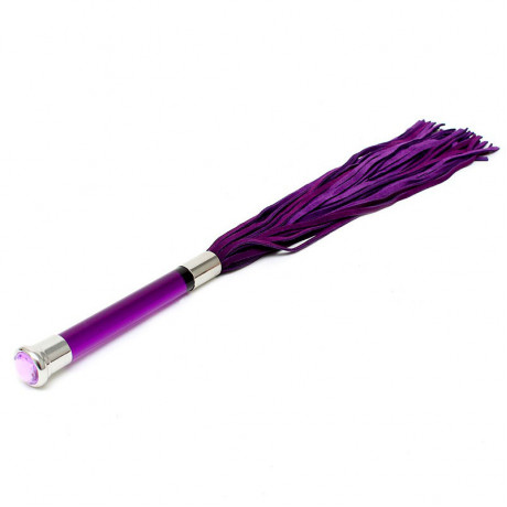 Purple Suede Flogger With Glass Handle And Crystal Purple Suede Flogger With Glass Handle And Crystal