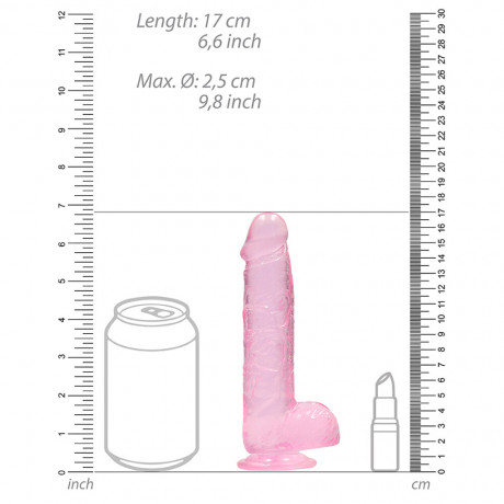 RealRock 6 Inch Pink Realistic Crystal Clear Dildo RealRock 6 Inch Pink Realistic Crystal Clear Dildo