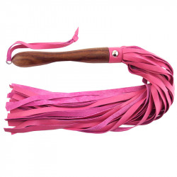 Rouge Garments Wooden Handled Pink Leather Flogger Rouge Garments Wooden Handled Pink Leather Flogger