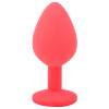Medium Red Jewelled Silicone Butt Plug Medium Red Jewelled Silicone Butt Plug