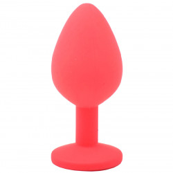 Medium Red Jewelled Silicone Butt Plug Medium Red Jewelled Silicone Butt Plug