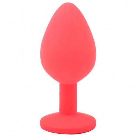 Medium Red Jewelled Silicone Butt Plug Medium Red Jewelled Silicone Butt Plug