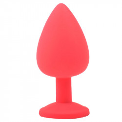 Large Red Jewelled Silicone Butt Plug Large Red Jewelled Silicone Butt Plug